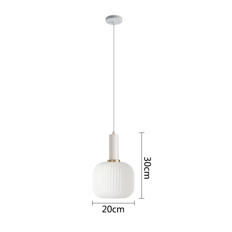 Lampade a sospensione in vetro nordico LED Retro sala da pranzo camera da letto lampade a sospensione singole minimalista minimalista bianco latte