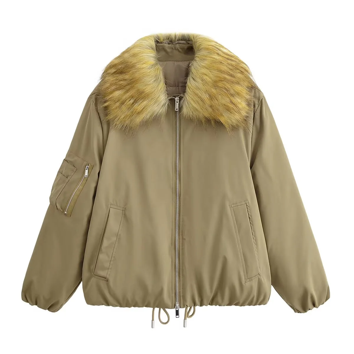 

2025 Winter New Women's Casual Commuter Style Fashionable Versatile Fur Collar Detachable Coat/Padded Jacket