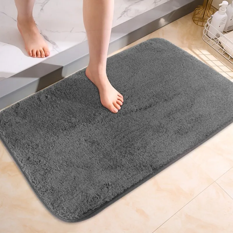 

Bathroom Rug Non Slip Bath Mat For Bathroom, Water Absorbent Soft Microfiber Shaggy Bathroom Mat Machine Washable Bath Rug