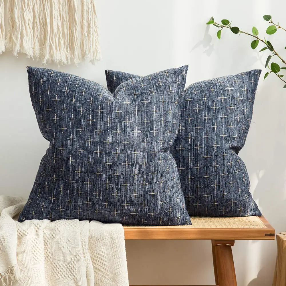 

Pa Of 2 Decorative Burlap Linen Outdoor Throw Pillow Covers Modern Farmhouse Vintage Pillowcase Rustic Woven Textured Cushion
