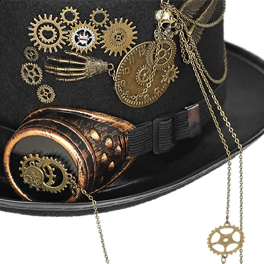 Steampunk Hat with Cosplay Party Goggles for Accessory Disguise