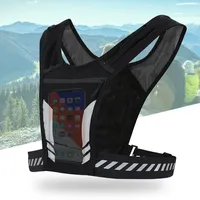 Men Women Trail Running Vest Bag Cycling Backpack Reflective Jogging Shoulder Back Bag with Water Bottle Holder Gym Sport Bag