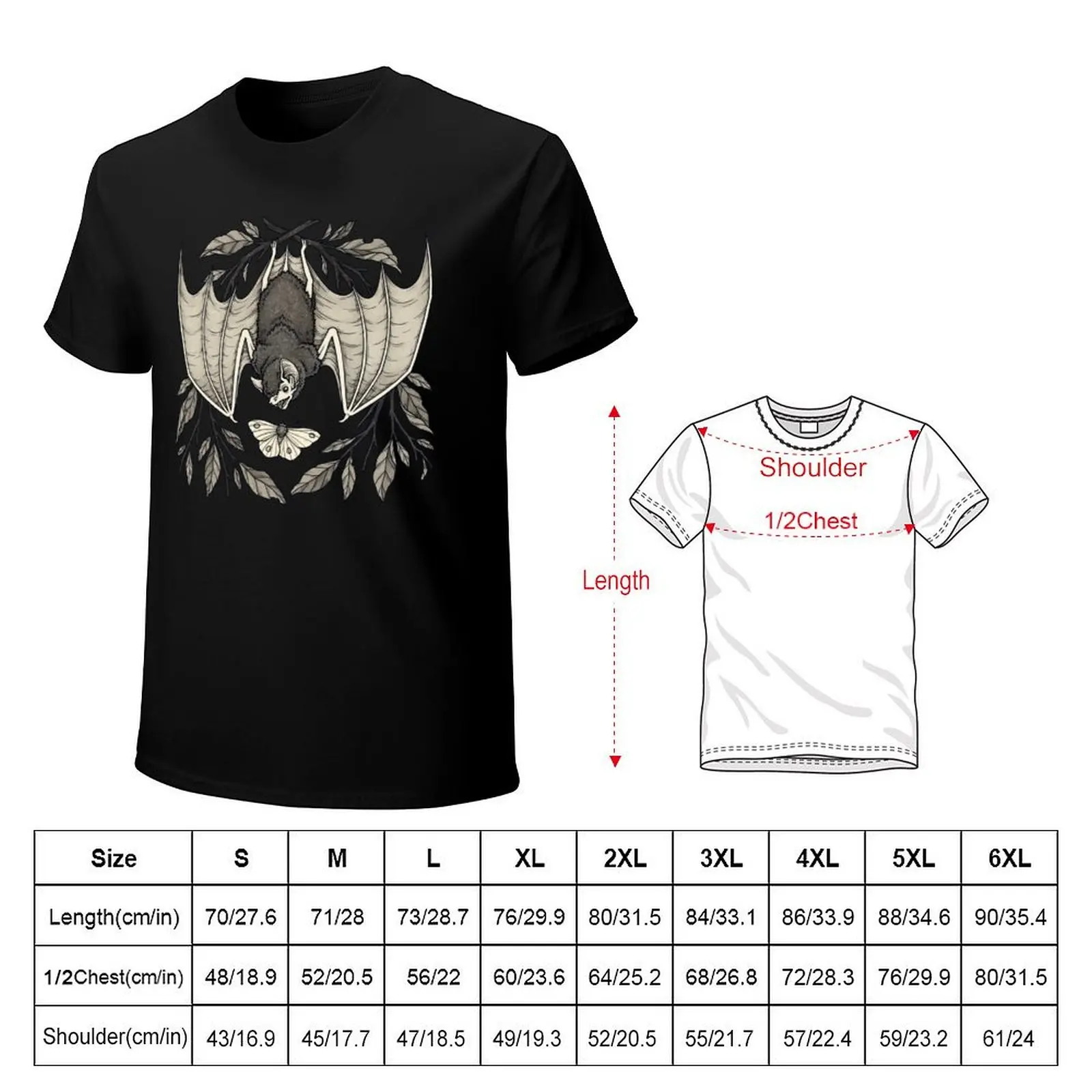 Bat and Moth T-Shirt Fitness Training Breathable Tee