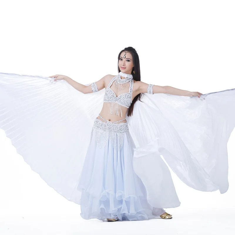 Belly dance silk wings, monochrome wings, transparent belly dance colored wings belly dance stage props, wings do not split