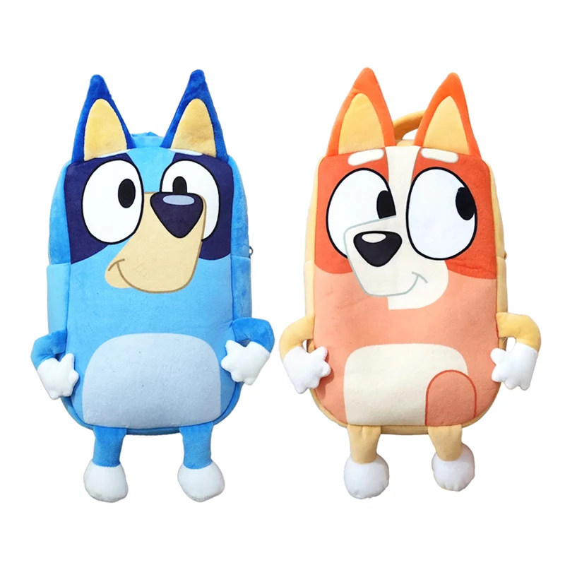 New Bluey Family Cosplay Kindergarten Child Cartoon School Bag Bluebin Dog Backpack Kawaii Bluey Orange Dog Children's Bag Toys