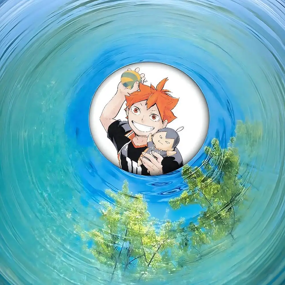 Anime S-Shoyo Hinata-s Enamel Pins Handmade Round Brooch L Killer Yagami Light Cosplay Badge Backpacks Jewelry Gifts