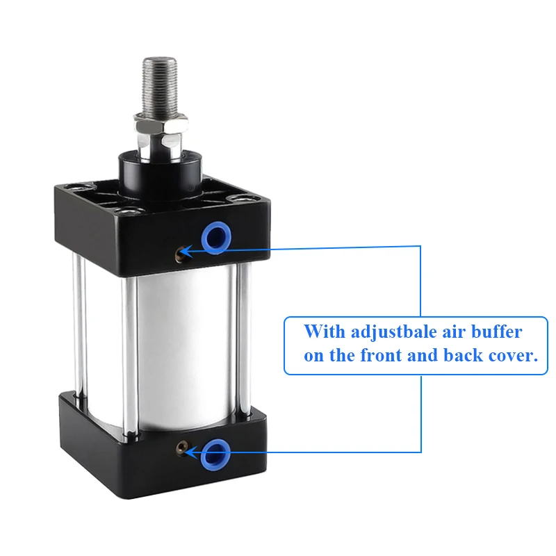 Imagem -04 - Cilindros de ar Padrão Grande Bore Cilindro Pneumático do Pistão Dupla Ação sc 25 a 800 1000 mm Curso Sc160 200 mm