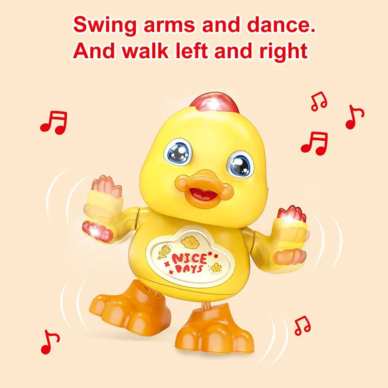 Duckling Duck Puzzle Toys for Kids, Electric Pet Toys, Will Walking Will Wiggle, Hands Dancing, Lights Music, Cute, Fun Gifts, New