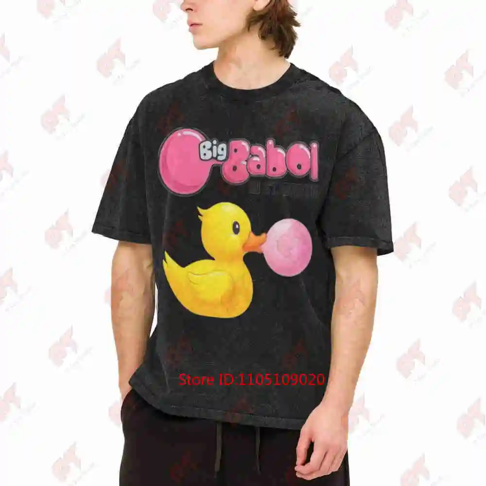 Yellow Rubber Duck Babol Logo Vintage Washed Tee Pure Cotton T-Shirt
