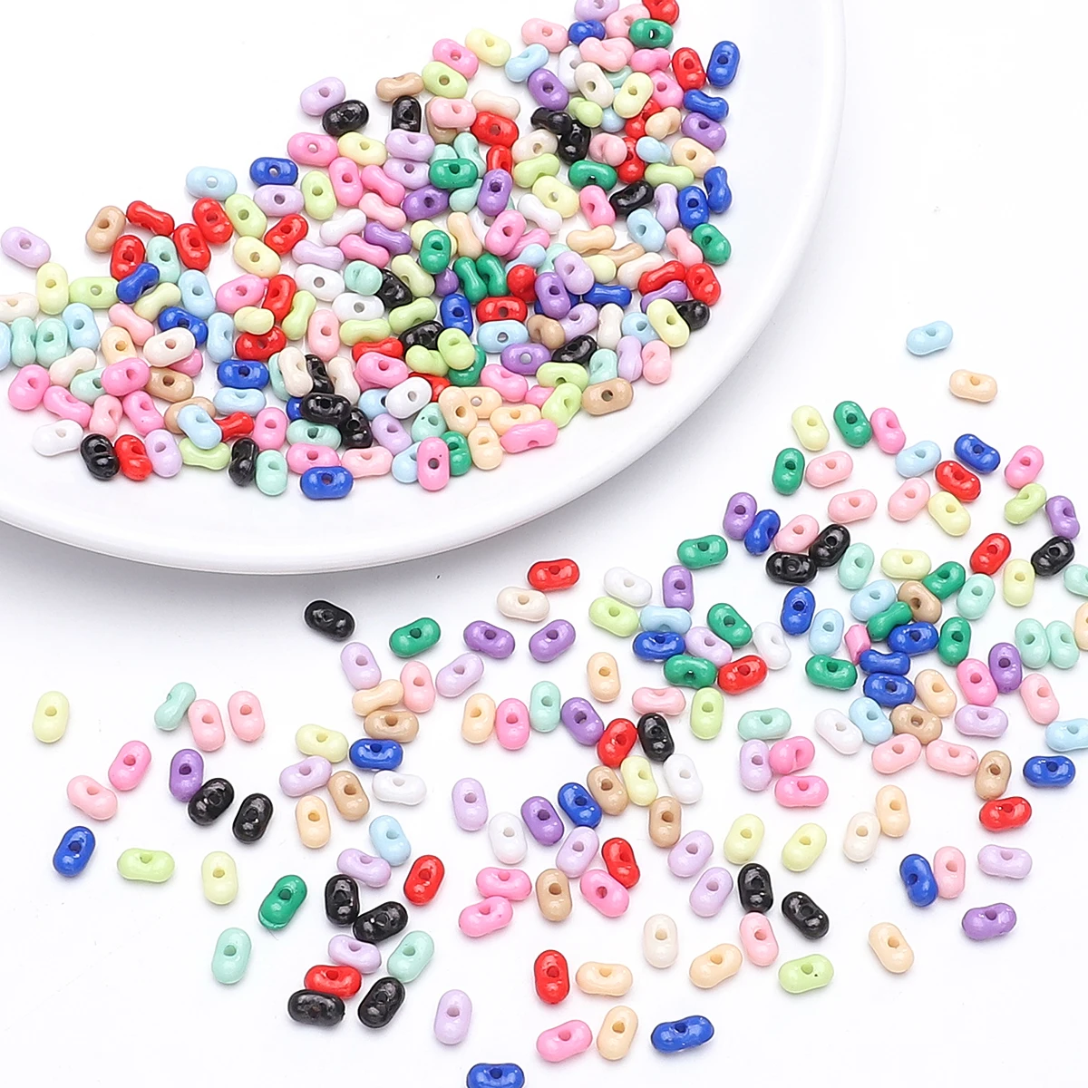 

4x6mm Acrylic Peanut Beads | 1mm Hole for DIY Jewelry, Bracelets & Necklaces, 105pcs/5g Bag – Lightweight & Durable