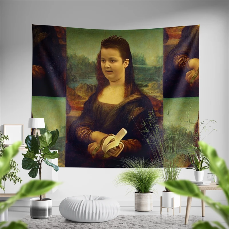 Aertemisi Gibby Mona Lisa Tapestry Wall Hanging Art for Bedroom Living Room College Dorm Party Backdrop Home Decoration