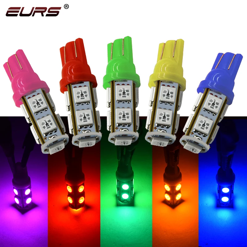 

10pcs LED W5W T10 194 168 W5W 9SMD signal light Led Parking Bulb Auto Wedge Clearance Lamp Bright White License Light Bulbs 12V