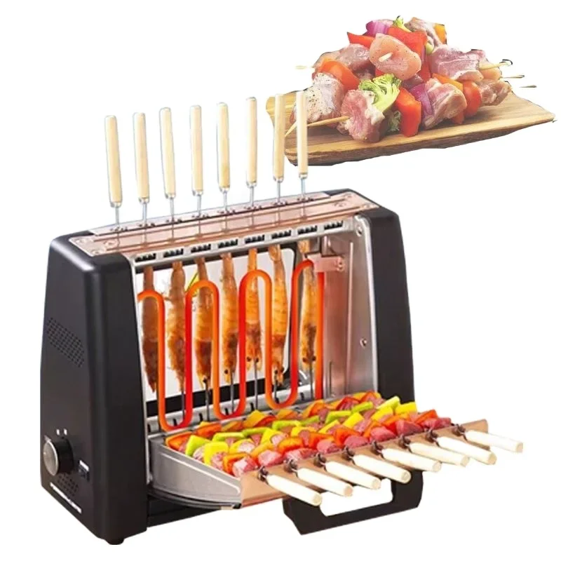 Электрический гриль-барбекю, машина для шашлыков, бытовая бездымная автоматическая вращающаяся машина для мяса для барбекю