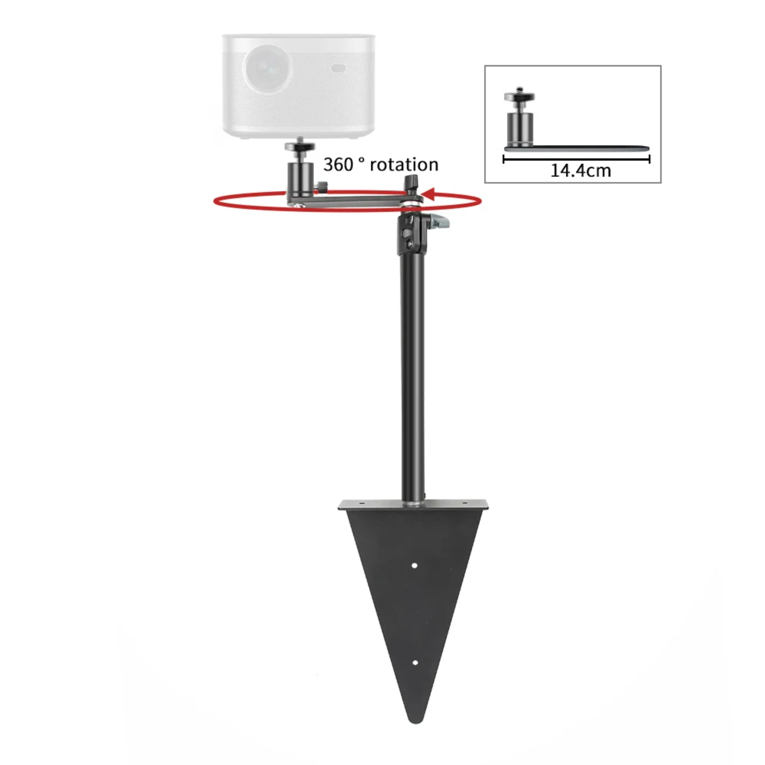 Supporto per proiettore triangolare, divano letto, tavolo, facile da usare e riporre, luce ad anello, riprese video con collo di cigno