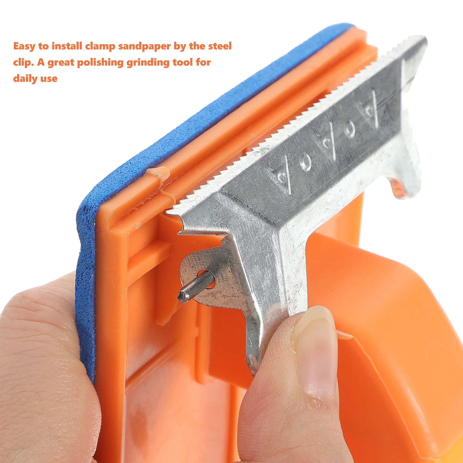 

2Pcs Easy Install Clamp Sandpaper Holder Ergonomic Handle for Wall Wood Metal Sanding Polishing Tools Orange Sandpaper Holder
