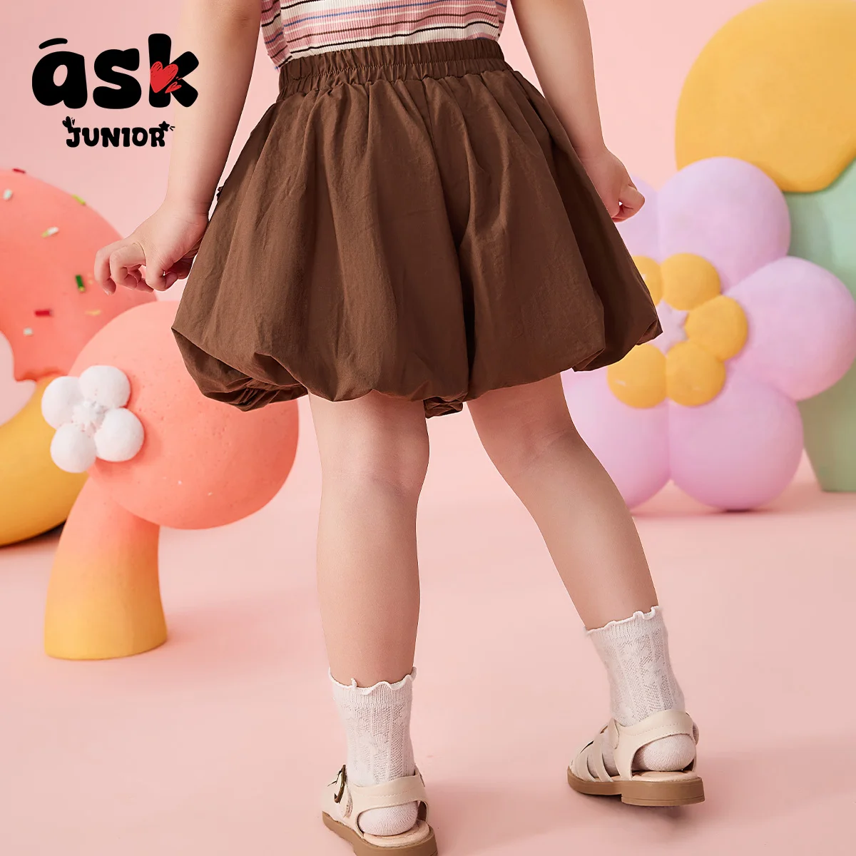 اسأل شورت سروال قصير صيفي للفتيات الأكبر سنًا لطيفًا بلون سادة من القطن #3