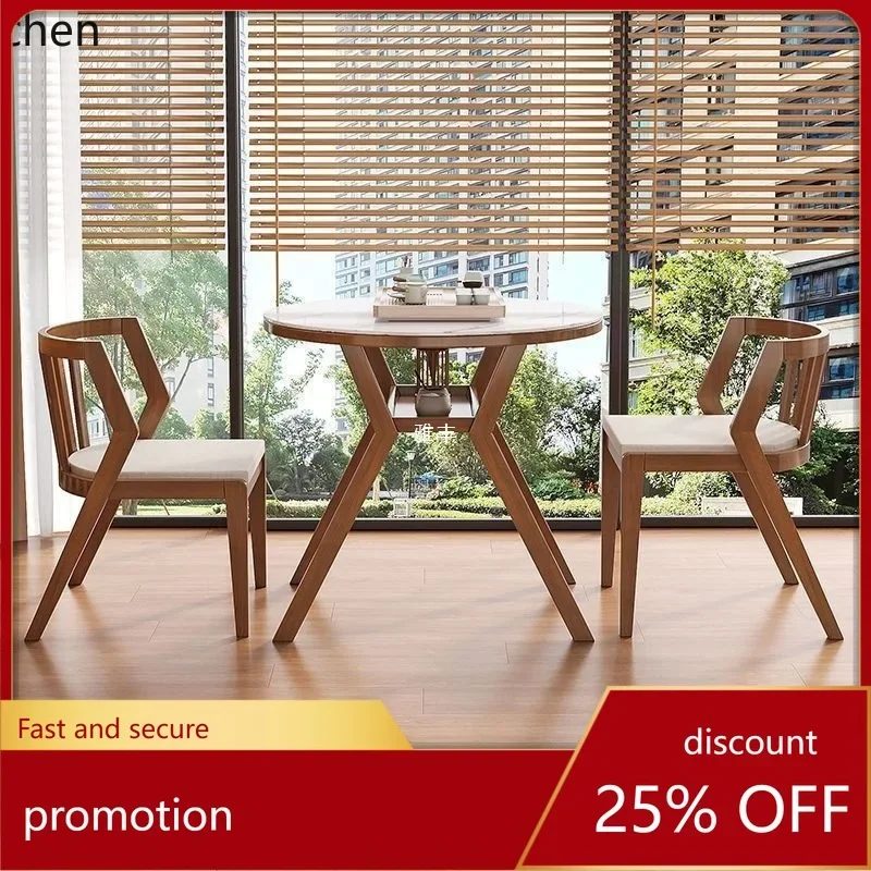 H1  Leisure  Three-Piece Set Solid Wood Set Tea Table Combination Round Table Small Tea small Tea Table