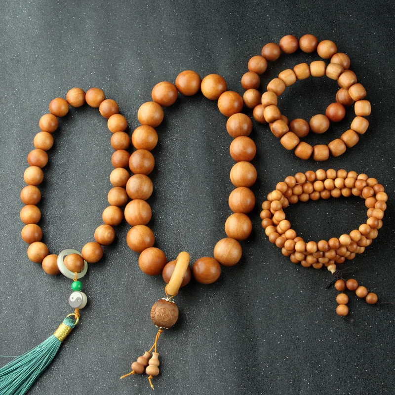 Sandalwood bracelet Cultural artifact prayer beads bracelet20mm Sandalwood108Buddha Beads Handheld Live Streaming Supply Deliver