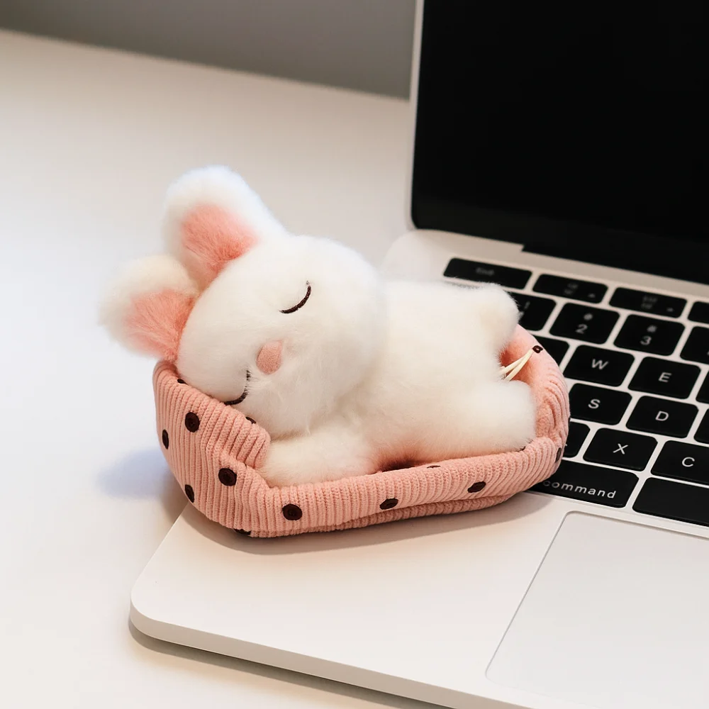 PP Cotton Sleep Animal Plush Toys Fluffy Lifelike Lie Prone Animal Toys Collection Ornaments Cartoon Rabbit Bear Pig Doll