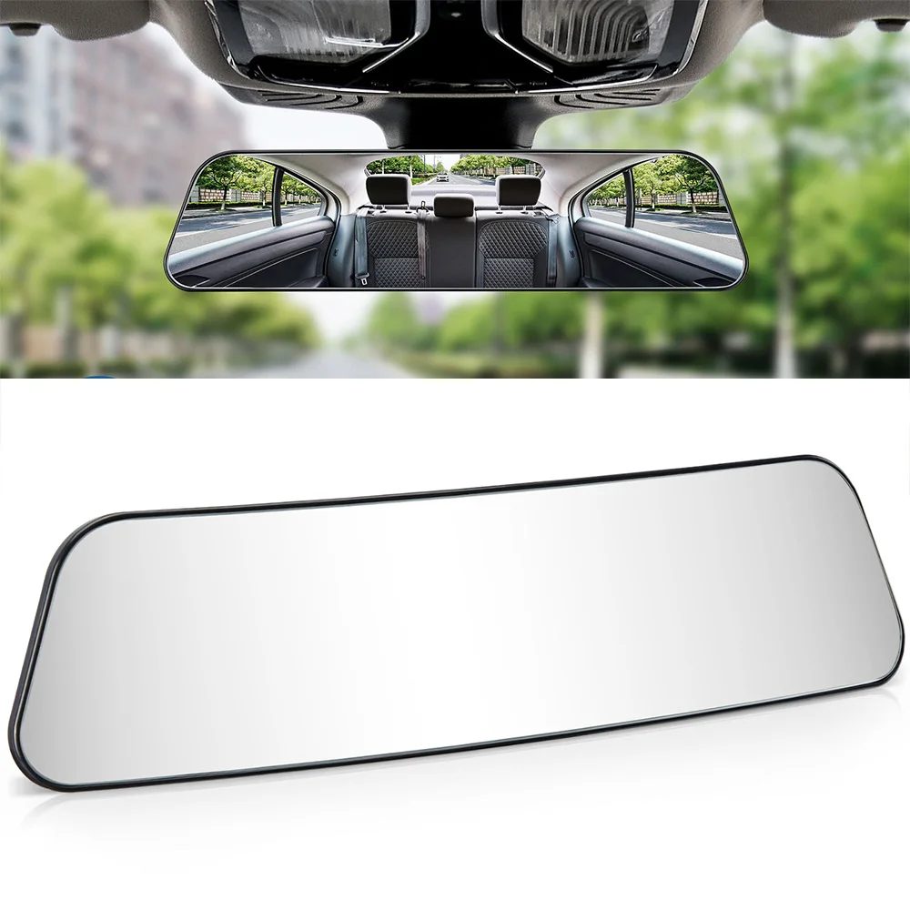 

Universal Car Rearview Mirror 12 Inch Panoramic Anti-Glare Clip-on Wide Angle Convex For Car SUV Trucks Interior Accessories