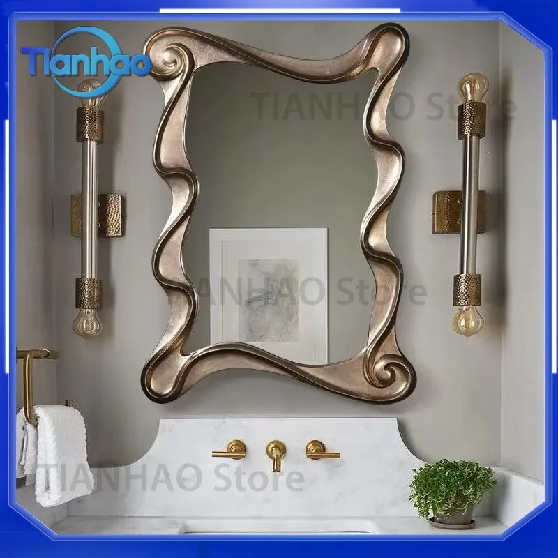 Elegant Bathroom Vanity Art Wall Mirror Hanging Wall Mirror for Bathroom 70X90 CM
