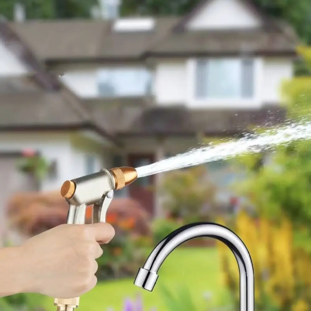 Zinc Alloy Outdoor Faucet Dual Outlet Garden Water Tap Extended Thread For Mubin Home Garden Balcony Irrigation System