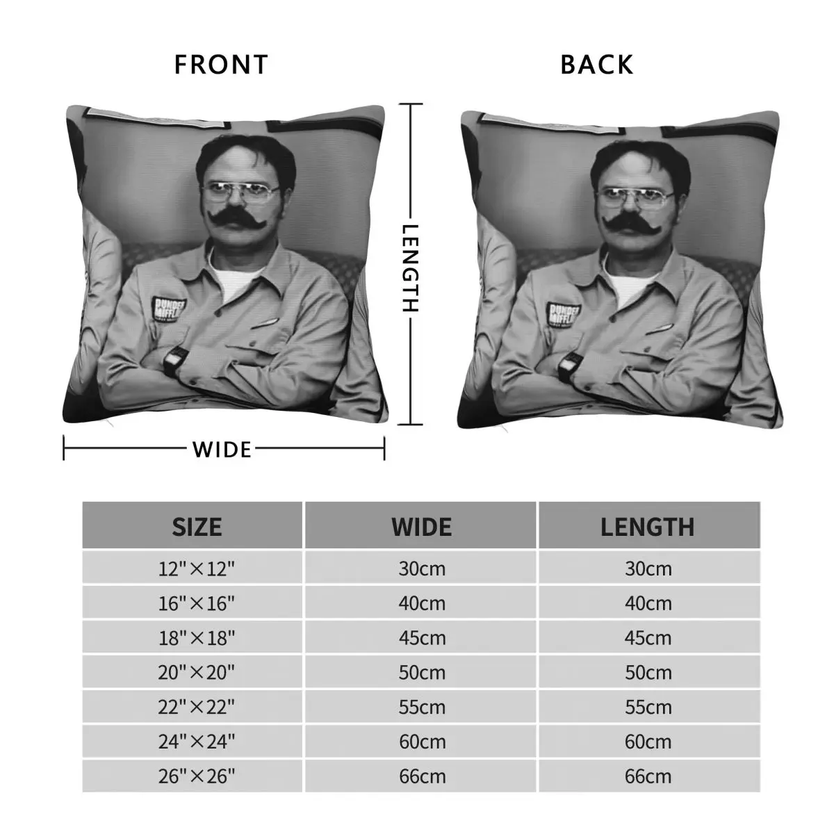 The Office Dunder Mifflin Paper Company Square Pillowcase Pillow Cover Cushion Zip Decorative Throw Pillow for Home Bedroom