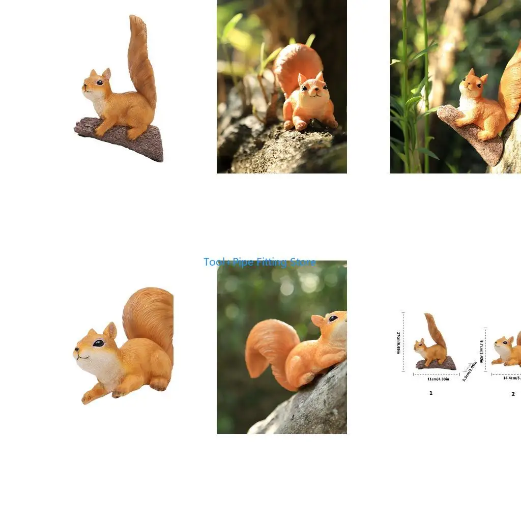 F92B Garden Peekers Yard Art Squirrel Tree Sculpture Squirrel Trees Huggers Ornament