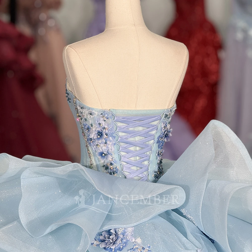 Personalizado quinceanera vestidos de baile lantejoulas contas organza strapless espartilho festa aniversário vestidos de 15 quinceañera
