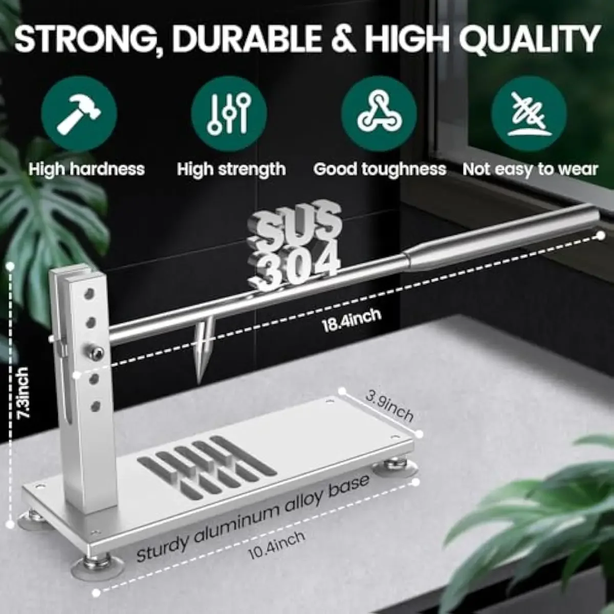 Oyster Shucking Tool with 5-Position Adjustable Handle Stainless Steel Blade Aluminum Base Non-Slip Grooves Suction Cups Cut Res
