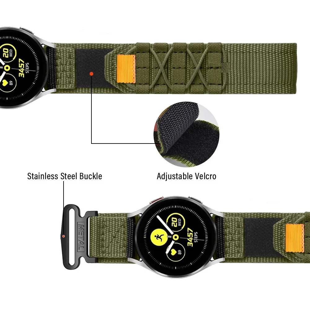 20mm 22mm Nylon Strap For Samsung Galaxy Watch 4/5/6 Classic Sport Wrist Band for Huawei watch GT4 46MM GT3 PRO 43mm/GT2 42mm