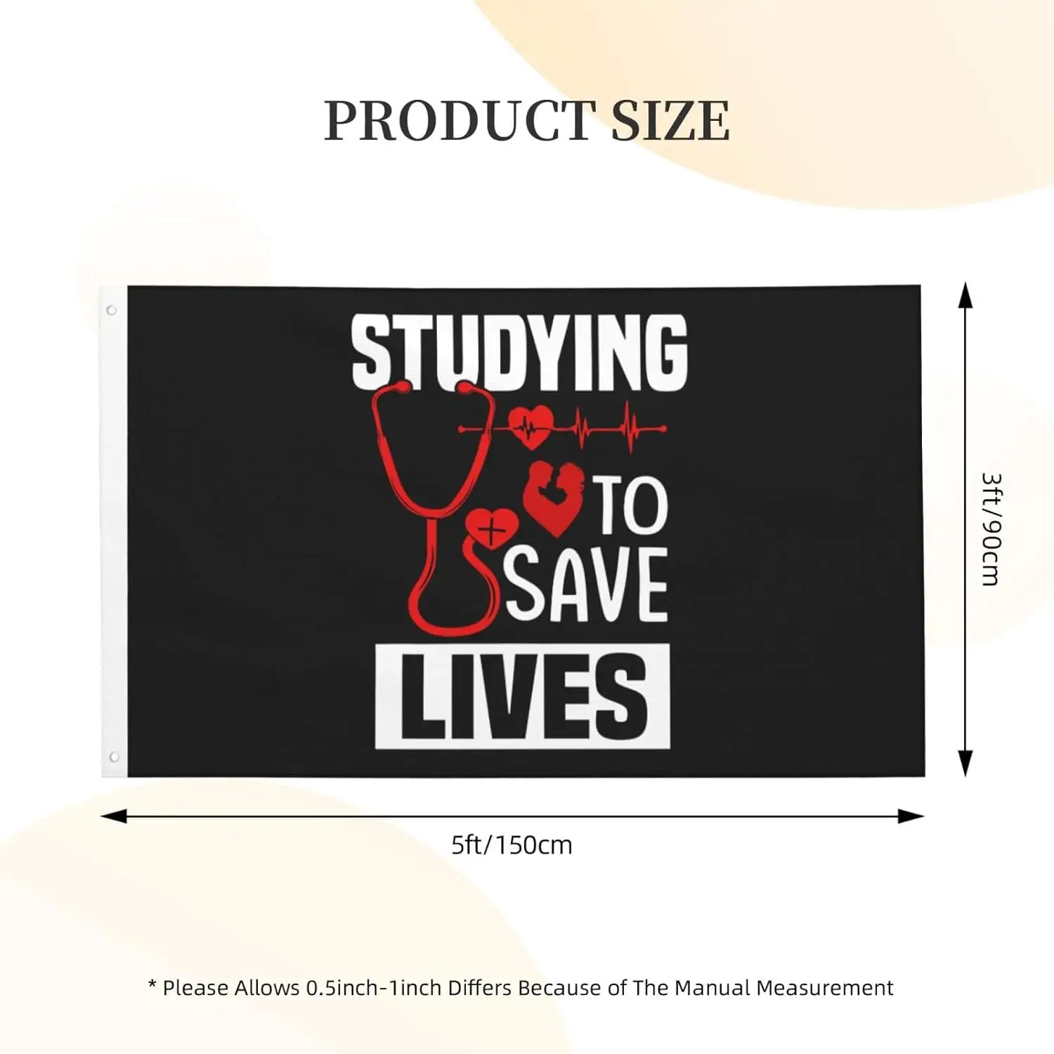 Flagicts 100% Polyester Studying To Save Lives Flag
