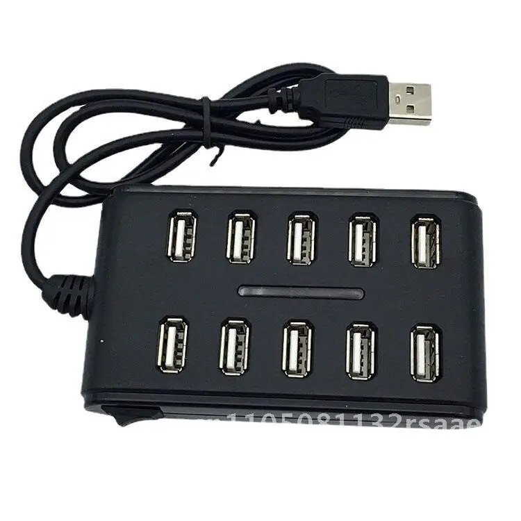 

USB 2.0 Док-станция-концентратор Один-два Разветвитель Двухрядный десятипортовый с переключателем Внешний источник питания Компьютерный аксессуар