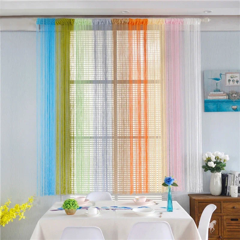 Curtains For Living Room100CMX200CM Thread Curtain For Living Room Door Wall Window Panel Room Dividerde Coration Tassel Curtain