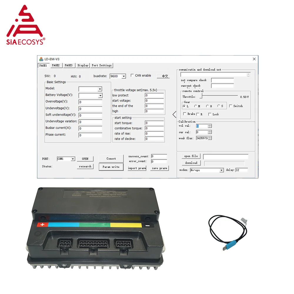 SiAECOSYS Votol Controller USB Cable for Programmable Controller Votol EM Series Controller