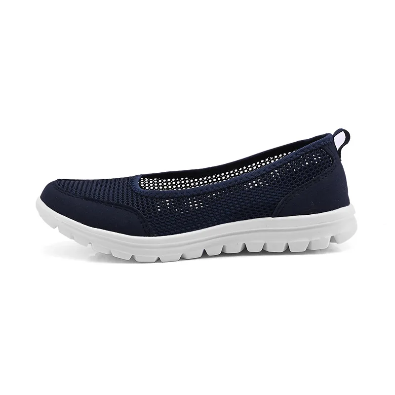 summer Vulcanized Shoes 2021 Women Flats Female Sneakers Striped Mesh Breathable Slip On Casual Shoes Ladies Soft Light Comfort