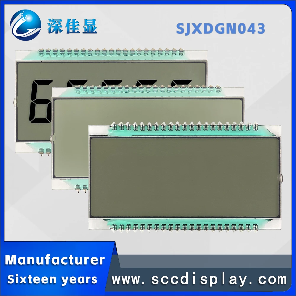 Manufacturer Customized static display screen SJXDGN043 TN positive wide temperature Segment code with decimal point LCD display