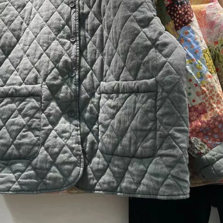 Chaqueta de Aodón Estampada Retro y E, Talla ande, para Mujer, Abrigada para Invierno, Cómoda, de Doble Cara, Info...