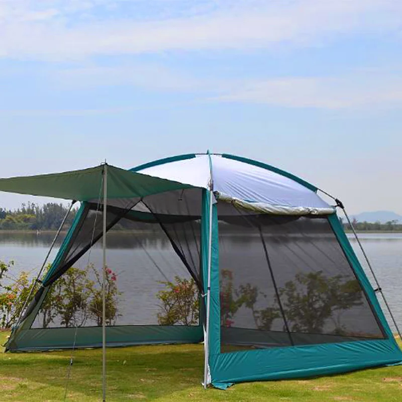 

Portable Waterproof and Windproof Camping Tent, Ultralight, Foldable, Large Gazebo, Sun Shelter, 4-6 Person