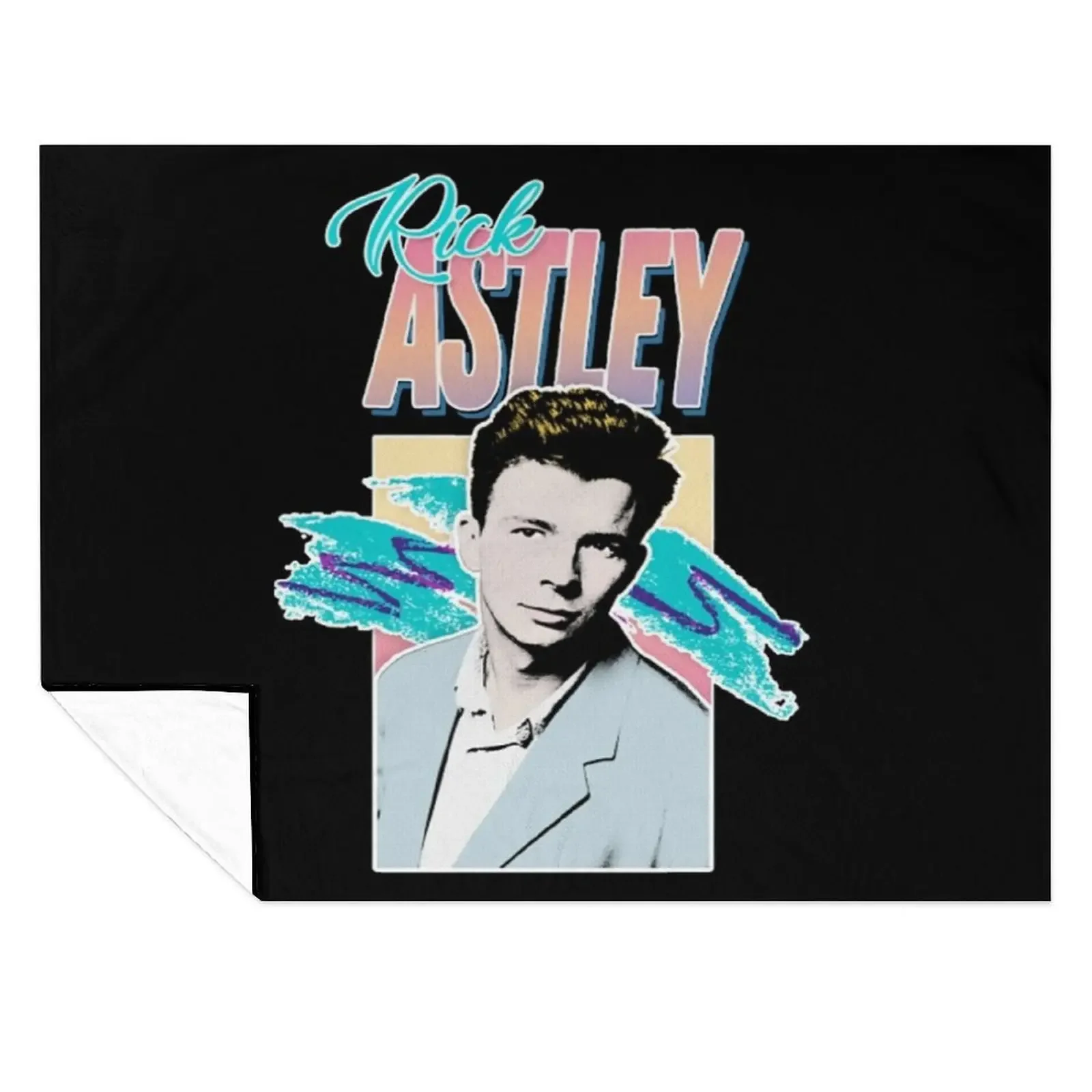 

Rick Astley 80s Aesthetic Tribute Throw Blanket Weighted Custom manga Flannel Fabric Blankets