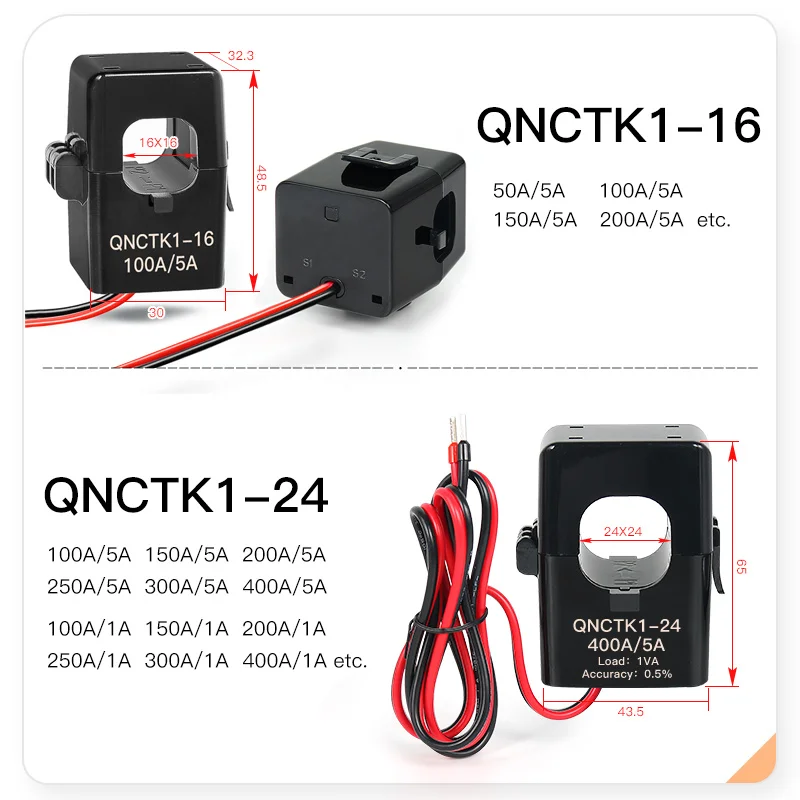 سبليت الأساسية محول التيار QNCTK1-50 1000/5 1200/5 1500A 5A 800/5 ct المشبك الاستشعار الحالي مفتوح نوع محول التيار #4