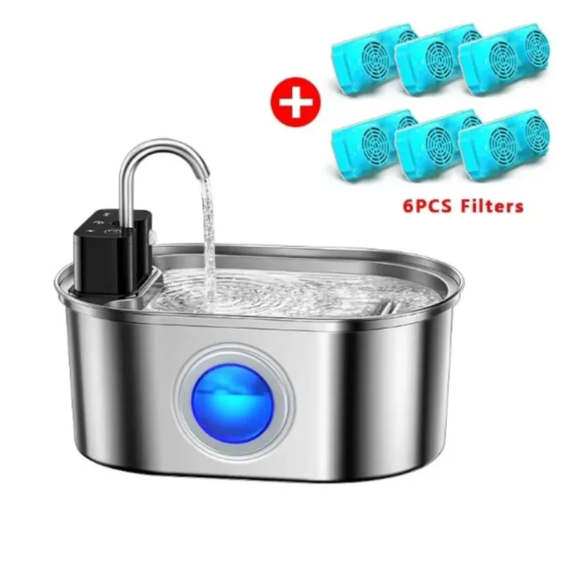 

3.2L Automatic Stainless Steel Cat Water Fountain,4000mAh Wireless Pet Water Drinker, Motion Sensor Dog Water Dispenser Supplies