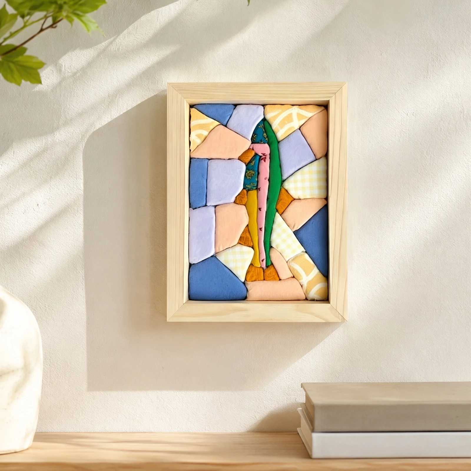 DIY Fabric Mosaic Wall Art Kit No-Sew Handmade Patchwork Nature Inspired Creative Craft Gift - view 2