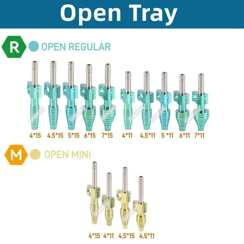 Osstem Transfer Impression Coping Pick Up Open Closed Tray Analog Lab Abutment Dental Regualr Mini Hiossen