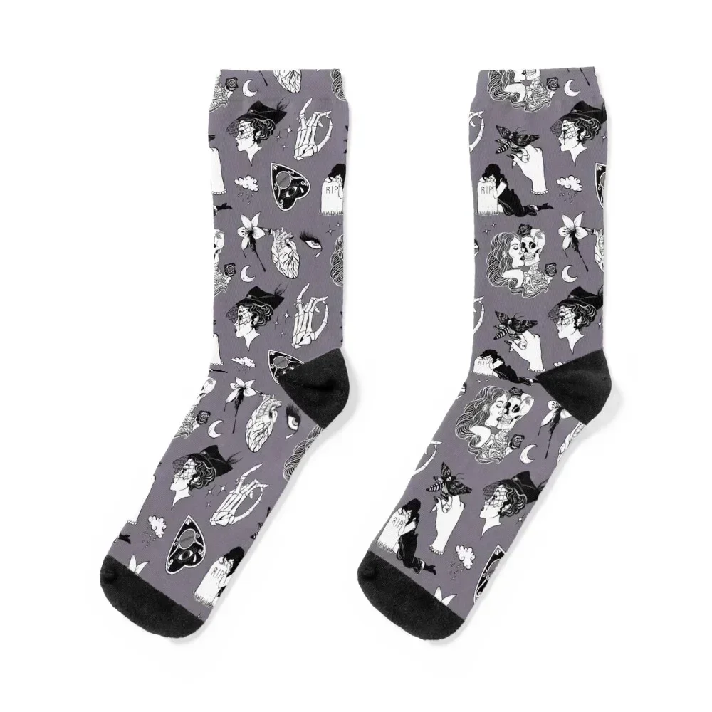 Gothic Romance: 'Til Death Socks snow bright garter Socks For Man Women's