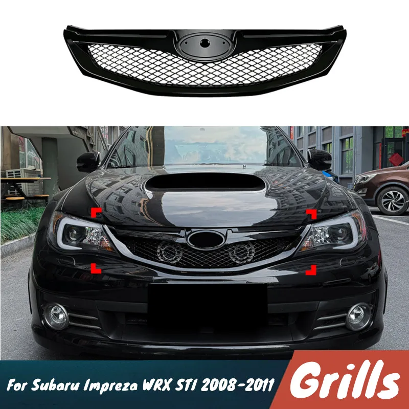 For Subaru Impreza WRX STI 2008-2011 Car Front Bumper Air Intake Mesh Grill Grille Trim Body Kit Exterior Tuning Accessories