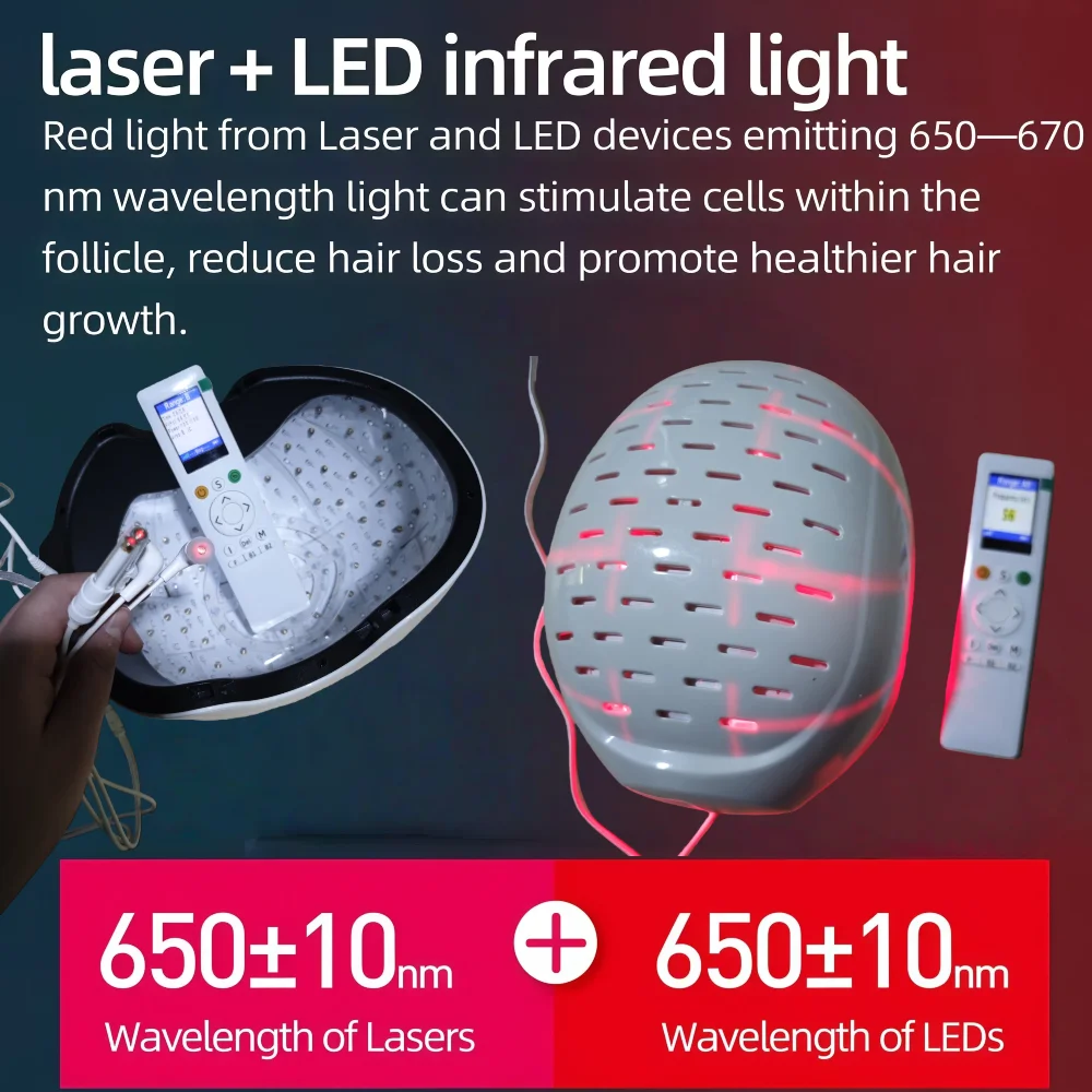 

Red Light Laser Hair Growth Helmet 300 Diodes 6750mW, for Anti Hair Loss & Regrowth Therapy with 90 Lasers 210 LEDs