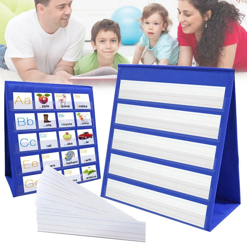 

Desktop Pocket Chart Double-Sided And Self-Standing Mini Pocket Chart Stand For Individual Or Small Group (43X 33Cm)