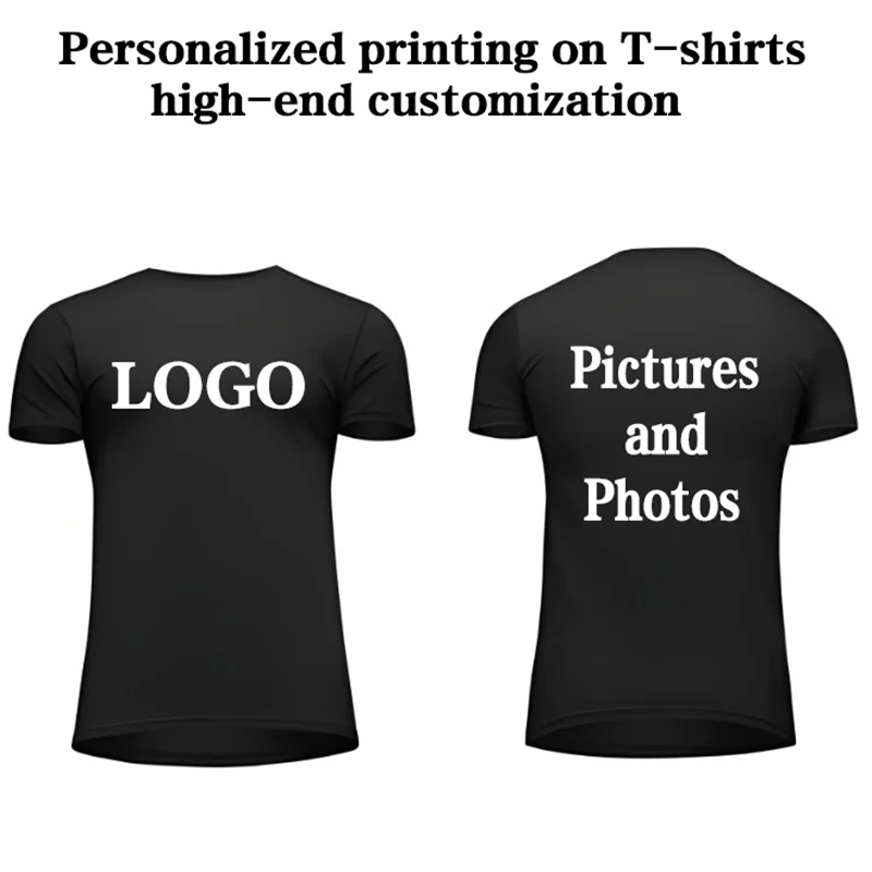 

Customized Printed Leisure Short-Sleeve Tee Your Own Design Like Photo Or Logo White T-Shirt Fashion Personalization Men's Tops