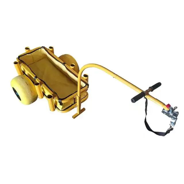 Outdoor Aluminium Trolley Beach Fishing Cart with Big Rugged Wheels for Sand Outdoor Rolling Wheel Wagon view 3